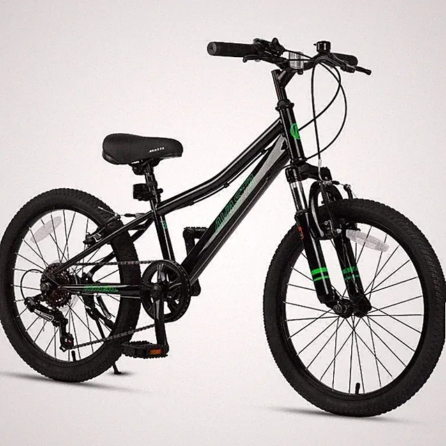 20" Kids Mountain Bike Black & Green - 7-Speed MTB - NEW Boys Bicycle