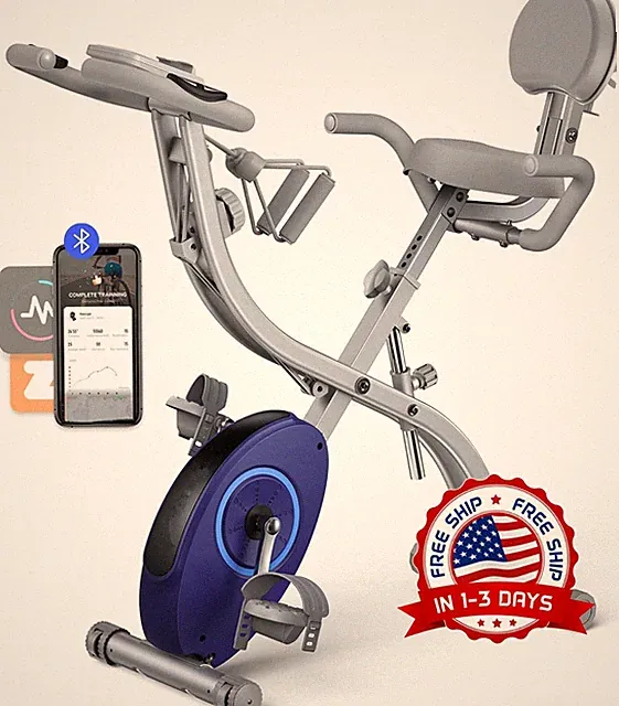 Bicicleta Estática Plegable para Hogar con Resistencia de 16 Niveles Plata NUEVO
